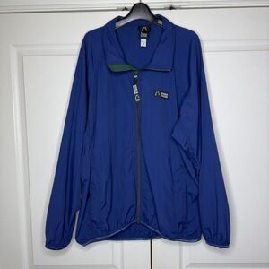 Sierra Designs Windbreaker Jacket Mens XL Blue Long Sleeve Full Zipper Parka